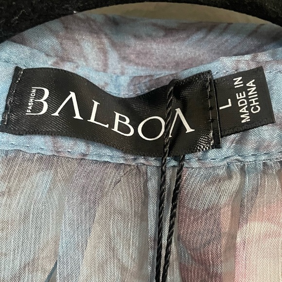 Balboa Floral Long Sleeve Kiev Sheer Buttoned Down Oversized Blouse - Size Large - Picture 4 of 6